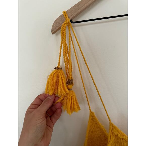 Free People Sundrenched Mini Boho Festival Tassel Dress in Yellow. Large - Picture 3 of 7